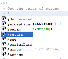 Javadoc 코드 자동완성