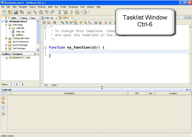 JavaScript 함수에 대한 Tasklist 지원